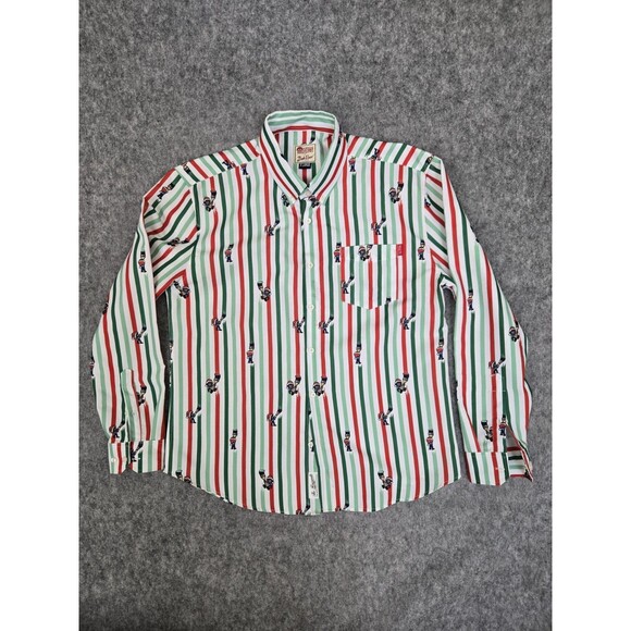 RSVLTS Other - RSVLTS x Bob Ross Happy Holiday Stripes Button Down Oxford Shirt Men's XL